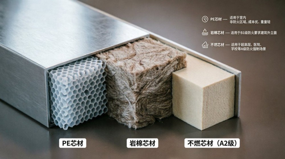 金属复合墙板为什么换了芯材：PE、岩棉、不燃芯材的适用边界
